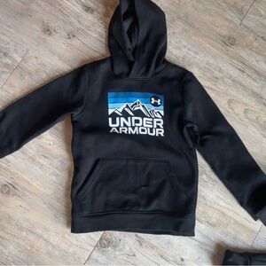 Under Armour Black Hoodie with Blue Graphic